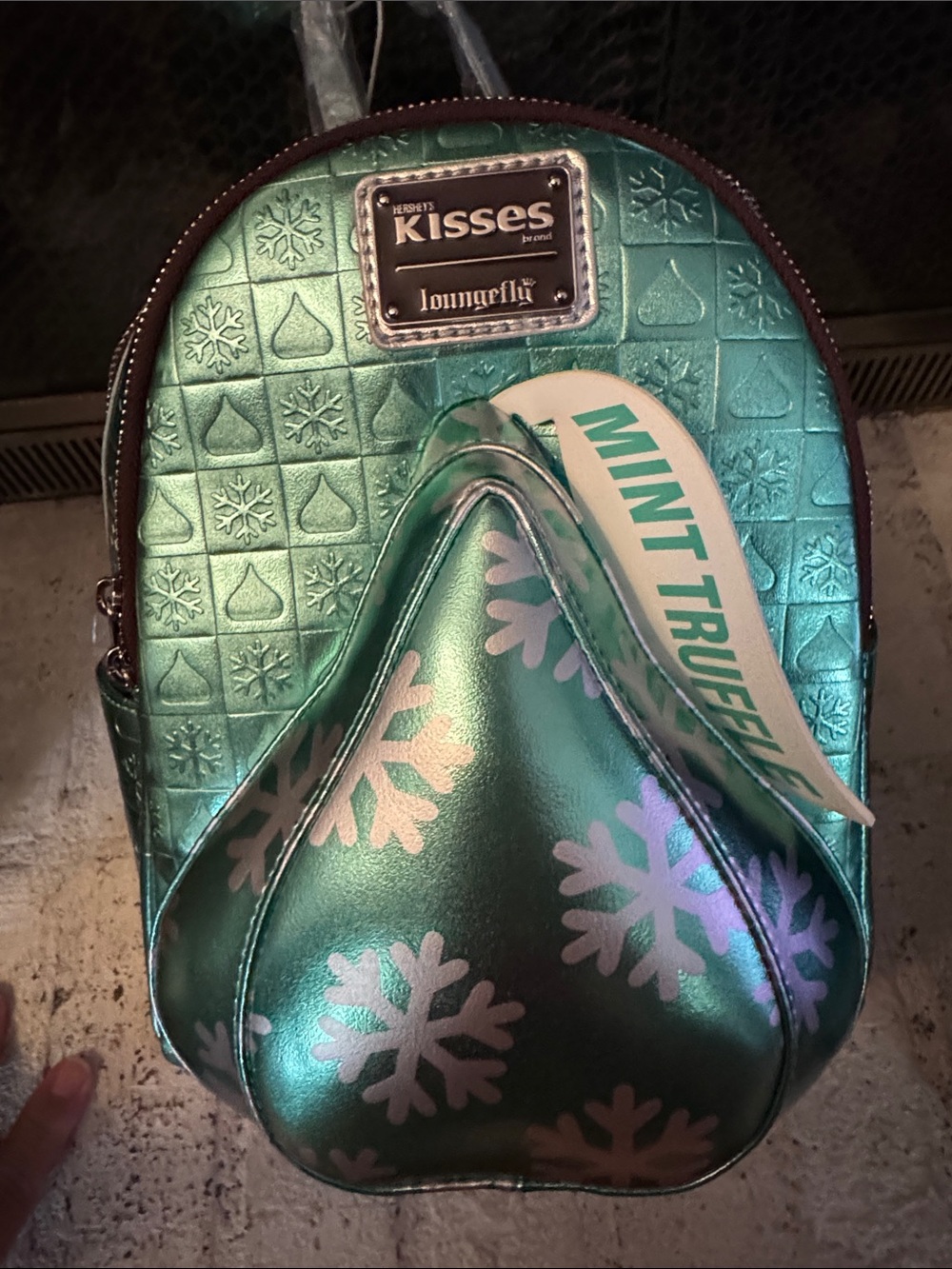 Loungefly Metallic Teal Green Hershey's Kisses Mini Backpack